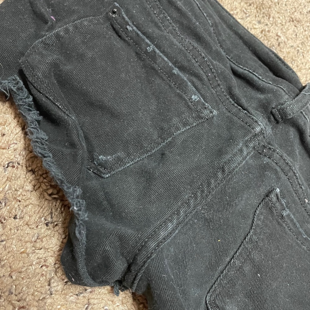Jeans shorts and black shorts